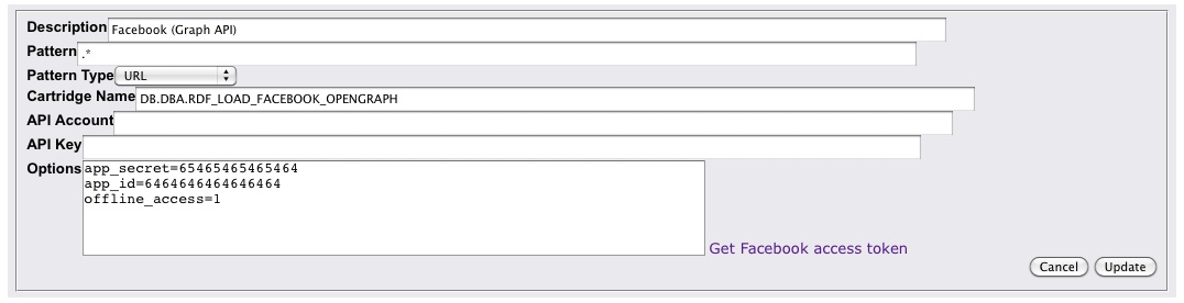 [Sponger UI cartridge configuration panel]